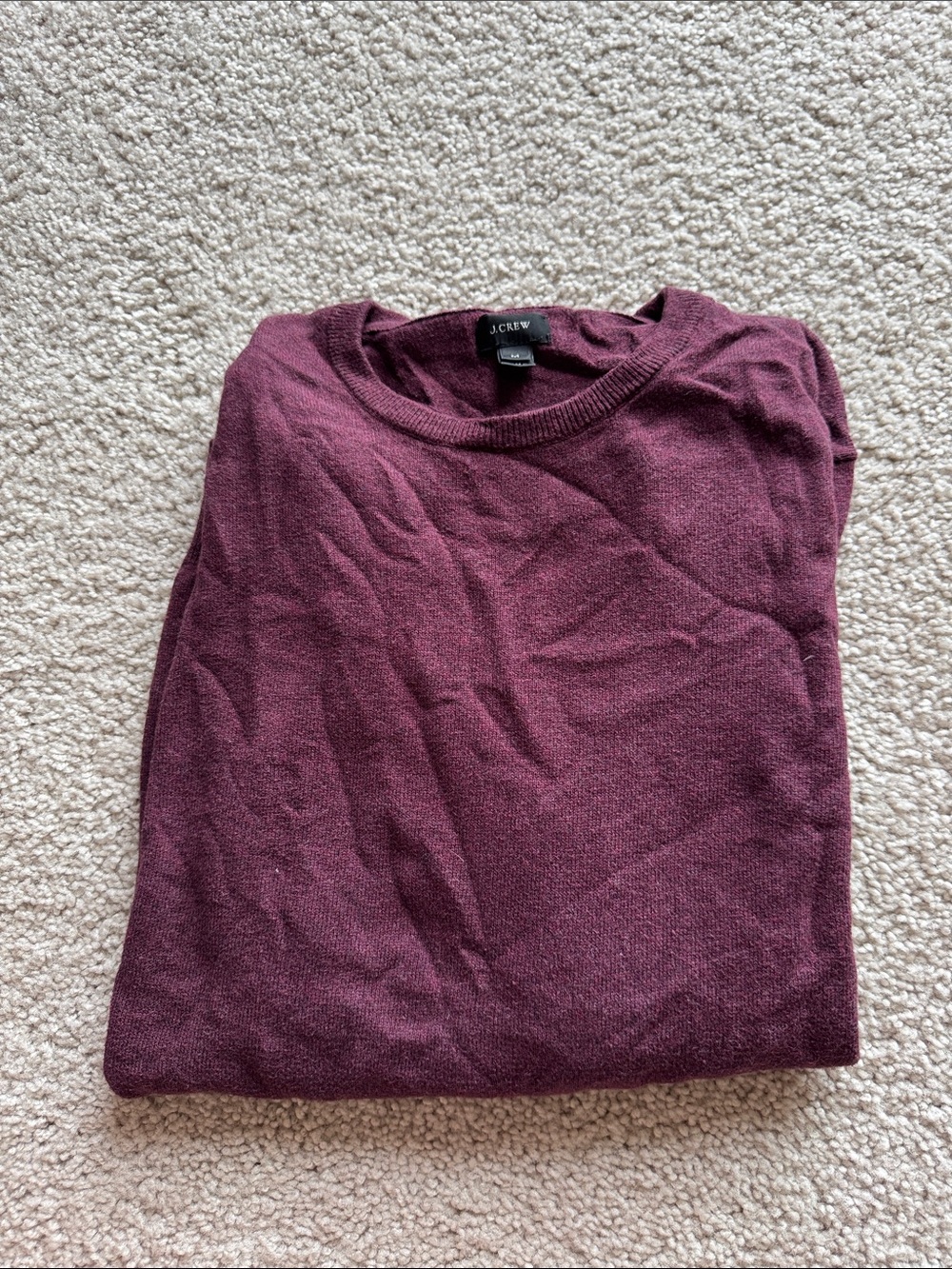 J. Crew Men's Crewneck Sweater in Plum Burgundy